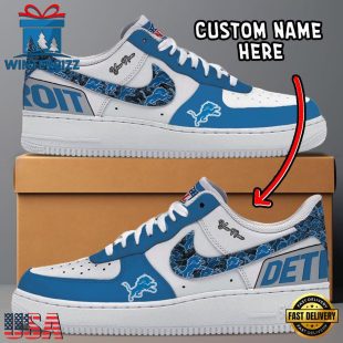 NFL Detroit Lions Logo Team Design Custom Air Force 1 Shoes