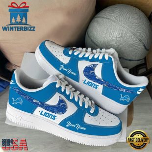 NFL Detroit Lions Logo Team Limited Edition New Design Custom Air Force 1 Shoes