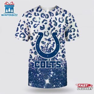 NFL Indianapolis Colts Leopard All Over Print T-Shirt