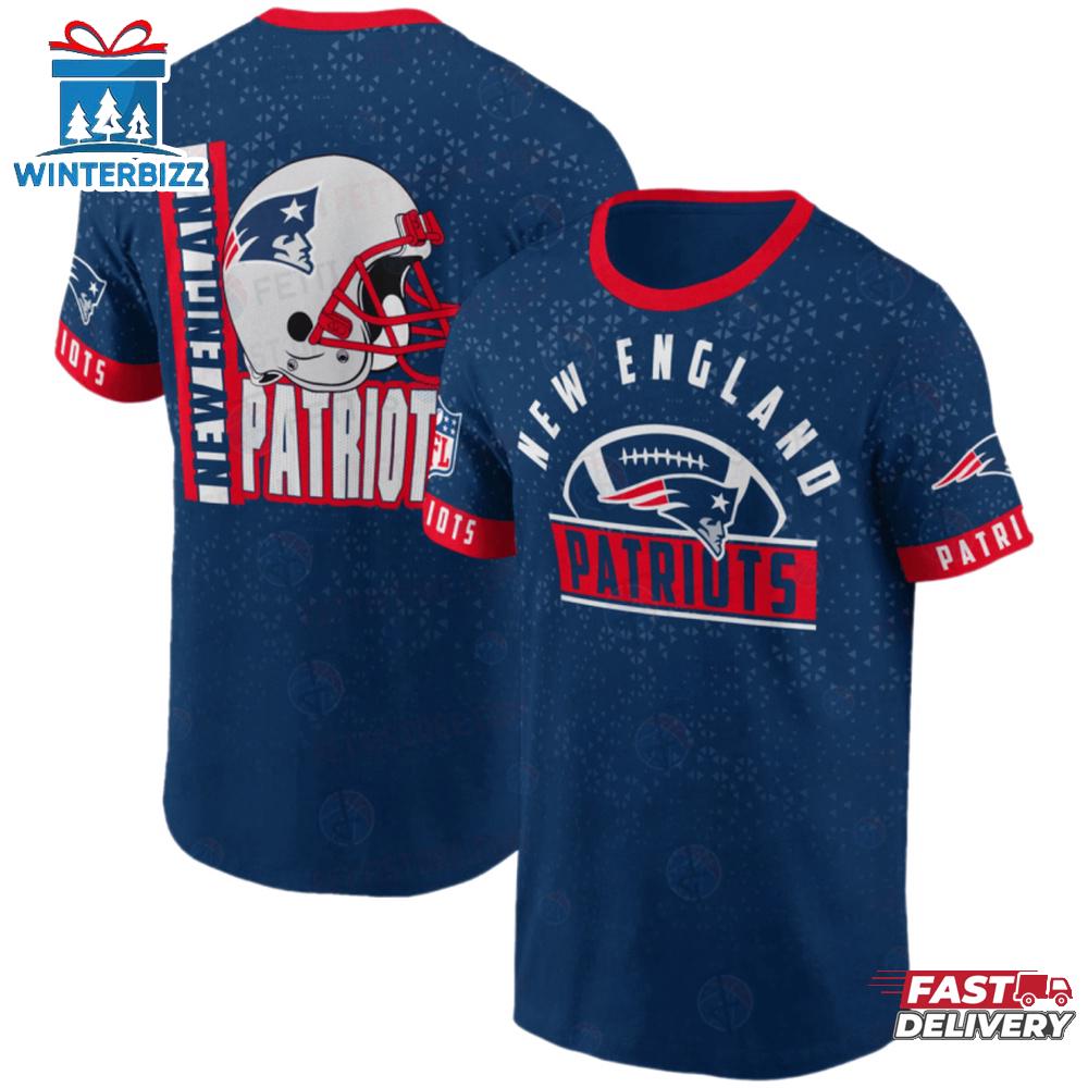 NFL New England Patriots Sport Team All Over Print T-Shirt NFL New England Patriots Sport Team All Over Print T-Shirt