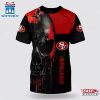 NFL San Francisco 49ers Skull All Over Print T-Shirt