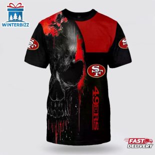 NFL San Francisco 49ers Skull All Over Print T-Shirt