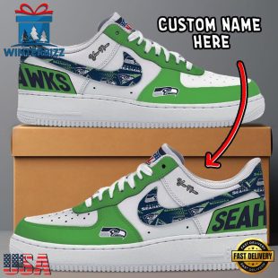 NFL Seattle Seahawks Logo Team Design Custom Air Force 1 Shoes