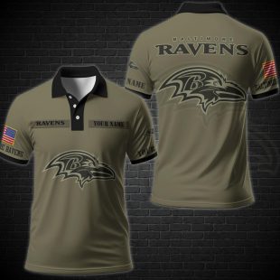 NFL Vetaran Day Baltimore Ravens Polo Shirt Custom Your Name