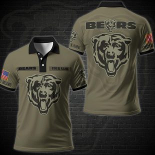 NFL Vetaran Day Chicago Bears Polo Shirt Custom Your Name