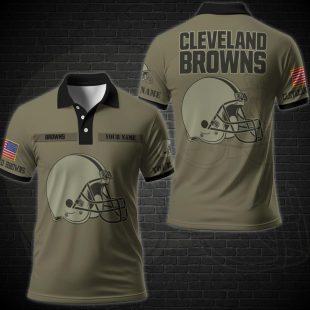 NFL Vetaran Day Cleveland Browns Polo Shirt Custom Your Name