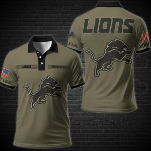 NFL Vetaran Day Detroit Lions Polo Shirt Custom Your Name