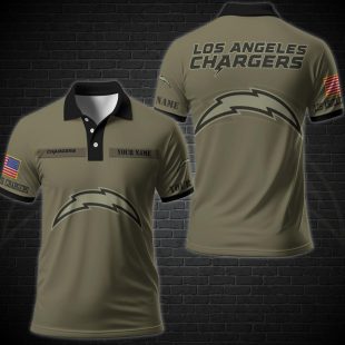 NFL Vetaran Day Los Angeles Chargers Polo Shirt Custom Your Name