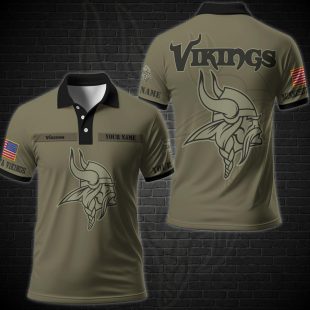NFL Vetaran Day Minnesota Vikings Polo Shirt Custom Your Name