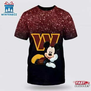 NFL Washington Commanders Mickey All Over Print T-Shirt