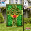 Saint Patrick's Day Irish Claddagh Celtic Cross House And Garden Flag