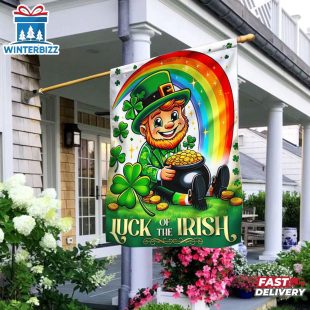 Saint Patrick's Day Leprechaun Luck of the Irish House And Garden Flag