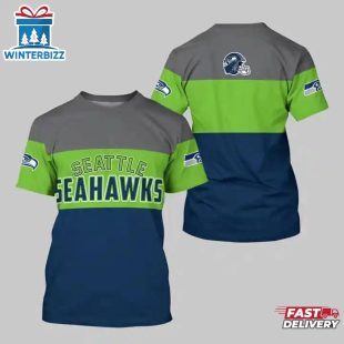 Seattle Seahawks Logo Team All Over Print T-Shirt