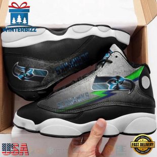 Seattle Seahawks NFL Big Logo Football Team Air Jordan 13 Shoes - Gift For Fans