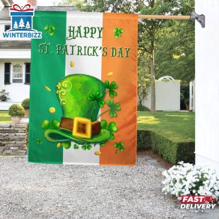 Shamrock Leprechaun's Hat Happy St. Patrick Day House And Garden Flag