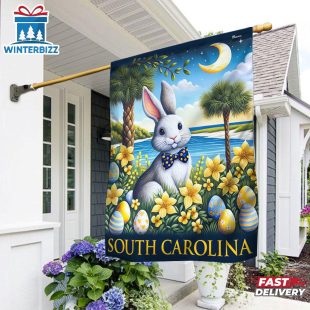 South Carolina Easter Bunny Eggs House And Garden Flag