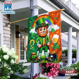 St. Patrick's Day Leprechaun Irish House And Garden Flag