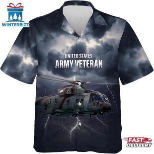 United States Army Veteran Helicopter Hawaiian Shirt Gift For Veteran