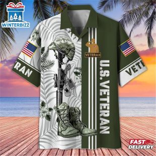 US Veteran American Flag Hawaiian Shirt
