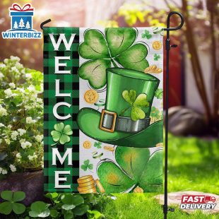 Welcome St. Patrick's Day Irish Paddy's Day Shamrock Ireland House And Garden Flag