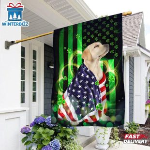 Yellow Labrador Retriever Flag St. Patrick's House And Garden Flag