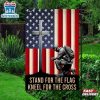 American Flag with Cross House And Garden Flag Decor