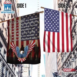 American Patriotic Eagle, We The People House And Garden Flag Decor