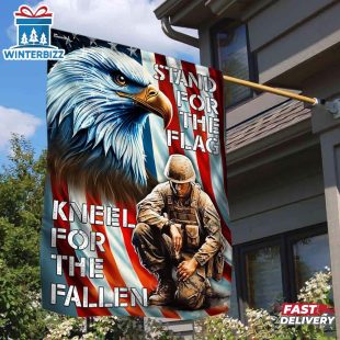 American Veterans Eagle Stand For The Flag Kneel For The Fallen House And Garden Flag Decor