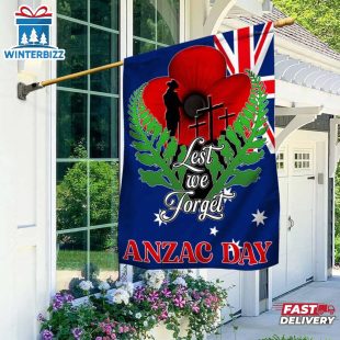 Anzac Day, Remembrance Poppy House And Garden Flag Decor