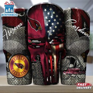Arizona Cardinals NFL Skull Iron Pattern Tumbler