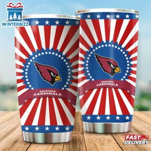Arizona Cardinals USA Flag Pattern Independence Day Tumbler