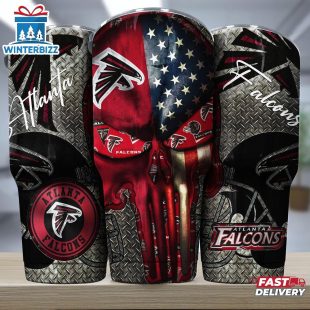Atlanta Falcons NFL Skull Iron Pattern Tumbler