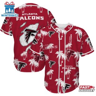 Atlanta Falcons Palm Tree Pattern Baseball Jersey Shirts