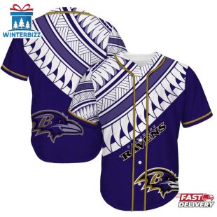 Baltimore Ravens Polynesian Pattern Summer Collection Baseball Jersey