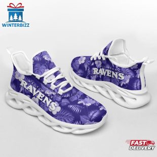 Baltimore Ravens Tropical Flowers NFL Max Soul Shoes For Fans