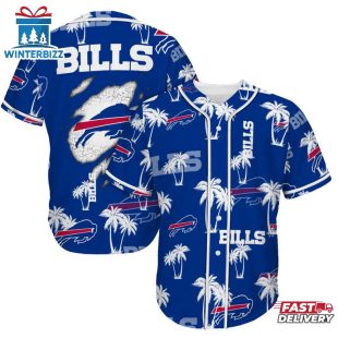 Buffalo Bills Palm Tree Pattern Baseball Jersey Shirts