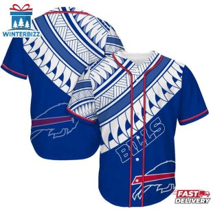 Buffalo Bills Polynesian Pattern Summer Collection Baseball Jersey