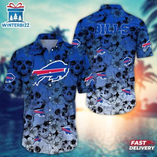 Buffalo Bills Skull Pattern NFL Hawaiian Shirt