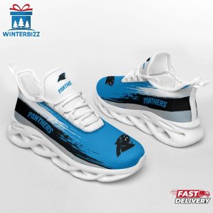 Carolina Panthers Color Streak Pattern NFL Max Soul Shoes
