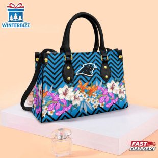 Carolina Panthers Flowers NFL Leather Handbag