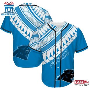 Carolina Panthers Polynesian Pattern Summer Collection Baseball Jersey