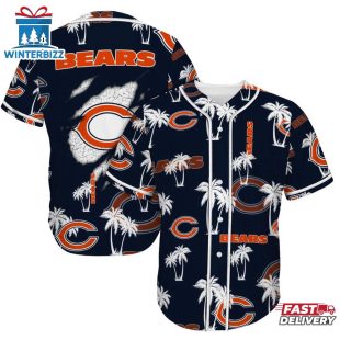 Chicago Bears Palm Tree Pattern Baseball Jersey Shirts