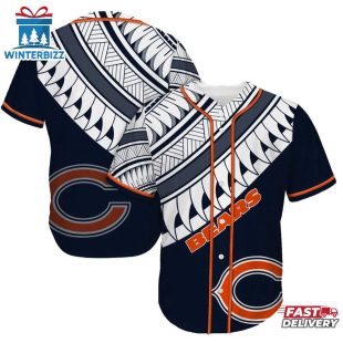 Chicago Bears Polynesian Pattern Summer Collection Baseball Jersey