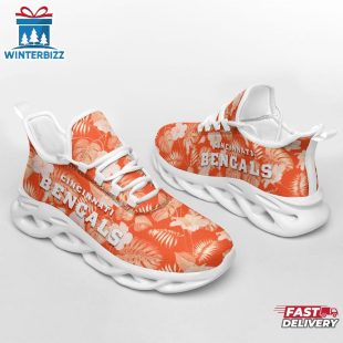 Cincinnati Bengals Tropical Flowers NFL Max Soul Shoes For Fans