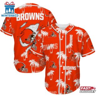 Cleveland Browns Palm Tree Pattern Baseball Jersey Shirts