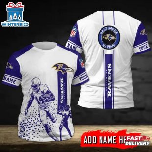 Custom Name Baltimore Ravens NFL All Over Print T-Shirt