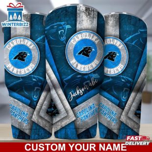 Custom Name Carolina Panthers NFL Football Sport Tumbler Gift For Fans