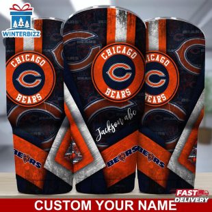 Custom Name Chicago Bears NFL Football Sport Tumbler Gift For Fans