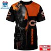 Custom Name Chicago Bears Skull Face NFL All Over Print T-Shirt