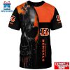 Custom Name Cincinnati Bengals Skull Face NFL All Over Print T-Shirt